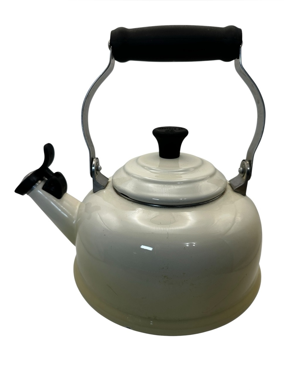 Le Creuset Vintage Tea Kettle 1.7 Qt Cream Ivory Enamel Whistling Stove Top